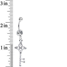 将图片加载到图库查看器,Clear Gem Sparkling Twisted Key Dangle Belly Ring