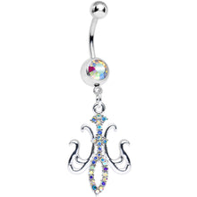 将图片加载到图库查看器,Aurora Gem Magnifique Fleur de Lis Dangle Belly Ring