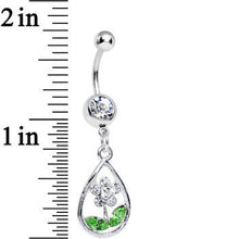 将图片加载到图库查看器,Clear Gem April Shower Brings May Flower Dangle Belly Ring