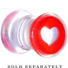 Load image into Gallery viewer, 2G Clear Red Acrylic Adoring Heart Saddle Plug