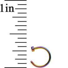 Load image into Gallery viewer, 20G 1/4 Rainbow Anodized Titanium Nose Hoop