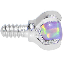 Load image into Gallery viewer, 16G 2.5mm Faux Purple Prong Set Opal Titanium Dermal Top