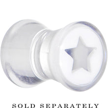 Load image into Gallery viewer, Clear White Acrylic Wish on a Star Saddle Plug 2G to 20mm