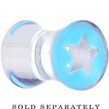 Load image into Gallery viewer, Clear Light Blue Acrylic Wish on a Star Saddle Plug 2G to 20mm
