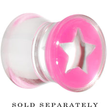 Load image into Gallery viewer, Clear Pink Acrylic Wish on a Star Saddle Plug 2G to 20mm