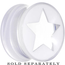 Load image into Gallery viewer, Clear White Acrylic Wish on a Star Saddle Plug 2G to 20mm