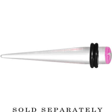 Load image into Gallery viewer, 0G Clear Pink Acrylic Wish on a Star Taper