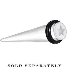 Load image into Gallery viewer, 00G Clear White Acrylic Wish on a Star Taper