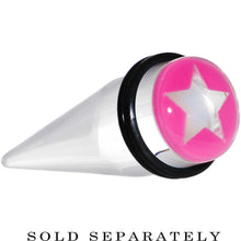 Load image into Gallery viewer, 5/8 Clear Pink Acrylic Wish on a Star Taper