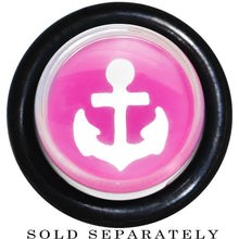 Load image into Gallery viewer, 00G Clear Pink Acrylic Set Sail Nautical Anchor Taper