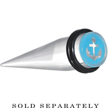 将图片加载到图库查看器,Clear Light Blue Acrylic Set Sail Nautical Anchor Taper 0G to 20mm
