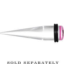 Load image into Gallery viewer, 1/2 Clear Pink Acrylic Set Sail Nautical Anchor Taper