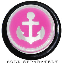 Load image into Gallery viewer, 1/2 Clear Pink Acrylic Set Sail Nautical Anchor Taper