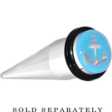 将图片加载到图库查看器,Clear Light Blue Acrylic Set Sail Nautical Anchor Taper 0G to 20mm