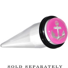 Load image into Gallery viewer, 9/16 Clear Pink Acrylic Set Sail Nautical Anchor Taper