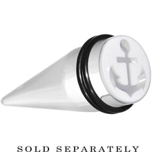 Load image into Gallery viewer, 18mm Clear White Acrylic Set Sail Nautical Anchor Taper