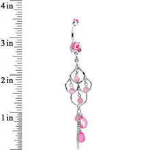 将图片加载到图库查看器,Pink Double Gem Baroness Katrina Chandelier Belly Ring