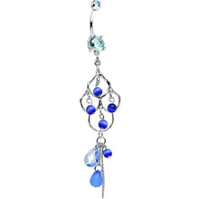 Load image into Gallery viewer, Blue Double Gem Baroness Katrina Chandelier Belly Ring