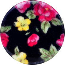 将图片加载到图库查看器,20mm Acrylic Black Multicolored Old Fashioned Flowers Saddle Plug