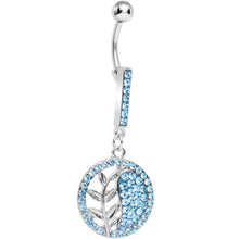 将图片加载到图库查看器,Aqua Gem Tranquility Palm Yin Yang Dangle Belly Ring