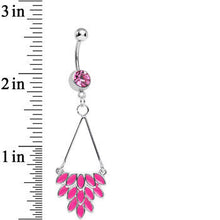 将图片加载到图库查看器,Pink Gem Caribbean Breeze Ladies Fan Dangle Belly Ring
