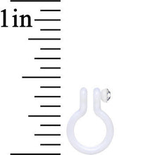 Load image into Gallery viewer, Clear Gem White Bioplast Clip On Non-Pierced Fake Nose Ring Hoop