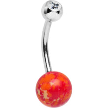 Load image into Gallery viewer, Clear Gem Orange Cerulean Cosmos Belly Ring