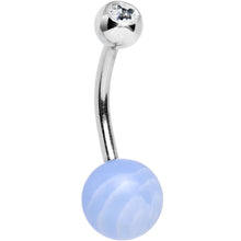 将图片加载到图库查看器,Clear Gem Perfect Cloudy Sky Light Blue Stone Belly Ring