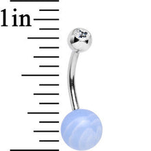 将图片加载到图库查看器,Clear Gem Perfect Cloudy Sky Light Blue Stone Belly Ring