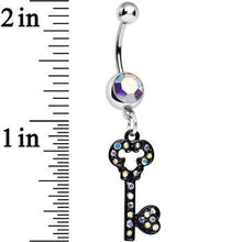 将图片加载到图库查看器,Aurora Gem Eternal Secret Black Key Dangle Belly Ring