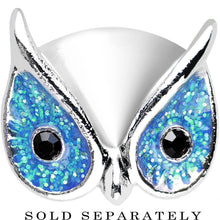Load image into Gallery viewer, 1/2 Aqua Glitter Festive Owl Single Flare Steel Plug