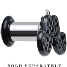 Load image into Gallery viewer, 4G Black Gem Paved Fancy Mustache Single Flare Steel Plug