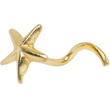 Load image into Gallery viewer, 22G 925 Sterling Silver Gold Plated Ocean Starfish Nose Screw