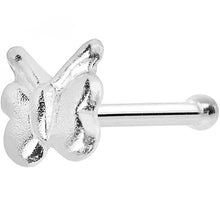 Load image into Gallery viewer, 22G 925 Sterling Silver Perky Butterfly Nose Bone