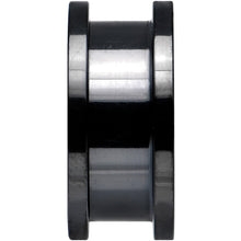 Load image into Gallery viewer, 1 inch Black Anodized Titanium Zebra Sugar Glitter Screw Fit Plug