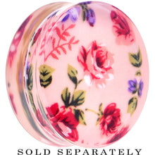 Load image into Gallery viewer, 36mm Acrylic Pink Grandma's Wallpaper Flowered Saddle Plug