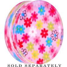 将图片加载到图库查看器,44mm Acrylic Pink Multicolored Flower Power Saddle Plug