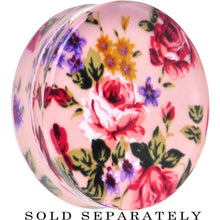 Load image into Gallery viewer, 50mm Acrylic Pink Grandma's Wallpaper Flowered Saddle Plug