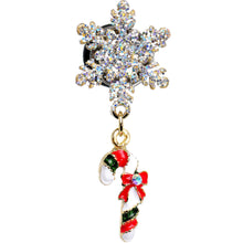 Load image into Gallery viewer, 0G Snowflake and Candy Cane Christmas Single Flare Dangle Plug Set