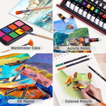 Load image into Gallery viewer, 175-Piece Deluxe Art Set – Crayons, Colored Pencils & Acrylic Paints in Wooden Case