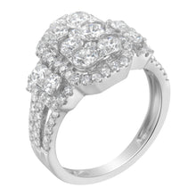 Load image into Gallery viewer, 14K White Gold 2 1/4 Cttw Diamond Cocktail Cluster Ring (G-H Color, SI2-I1 Clarity) - Size 7