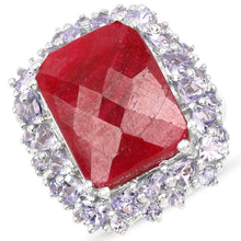 将图片加载到图库查看器,15.13 Carat Dyed Ruby & Tanzanite .925 Sterling Silver Ring