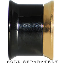 Load image into Gallery viewer, 1/2 Black and Gold IP Gleaming Screw Fit Tunnel