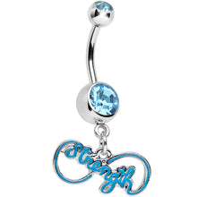 Load image into Gallery viewer, Aqua Gem Infinite Strength Dangle Belly Ring