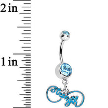 Load image into Gallery viewer, Aqua Gem Infinite Strength Dangle Belly Ring