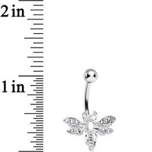 Load image into Gallery viewer, Clear Gem Flashy Flying Dragonfly Belly Ring