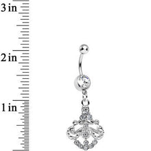 Load image into Gallery viewer, Clear Gem Shimmering Divine Fan Dangle Belly Ring