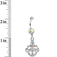 将图片加载到图库查看器,Aurora Gem Shimmering Divine Fan Dangle Belly Ring