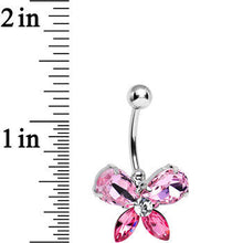 Load image into Gallery viewer, Pink Gem Spirited Sparkling Butterfly Belly Ring