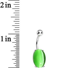 将图片加载到图库查看器,Green Opal Elliptical Belly Ring